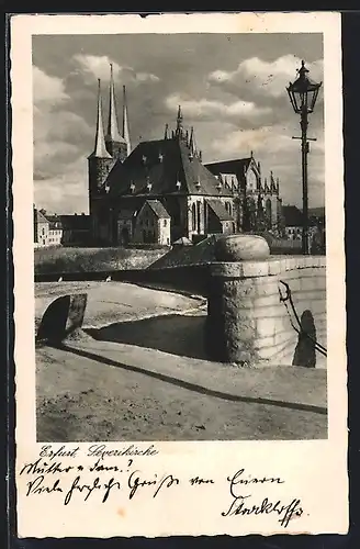 AK Erfurt, Wegpartie mit Blick auf die Severikirche