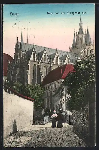 AK Erfurt, Dom von der Stiftsgasse aus