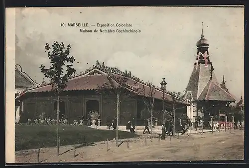 AK Marseille, Exposition Coloniale, Maison du Notables Cochinchinois