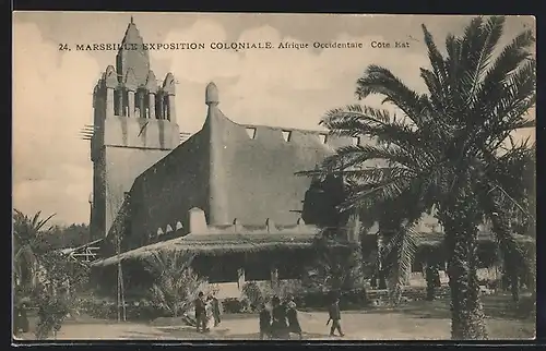 AK Marseille, Exposition Coloniale, Afrique Occidentale Cote Est, Ausstellung