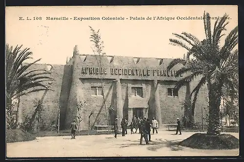 AK Marseille, Ausstellung, Exposition Coloniale, Pavillon de l`Afrique Occidentale francaise