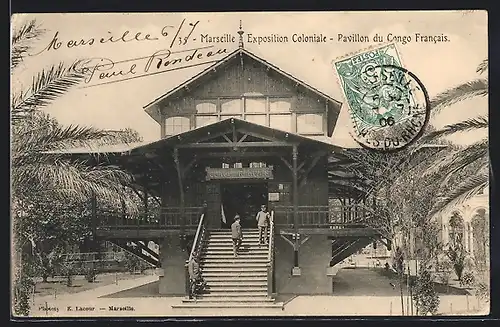 AK Marseille, Exposition Coloniale, Pavillon de Congo Francaise