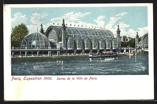 Lithographie Paris, Exposition universelle de 1900, Serres de la Ville de Paris