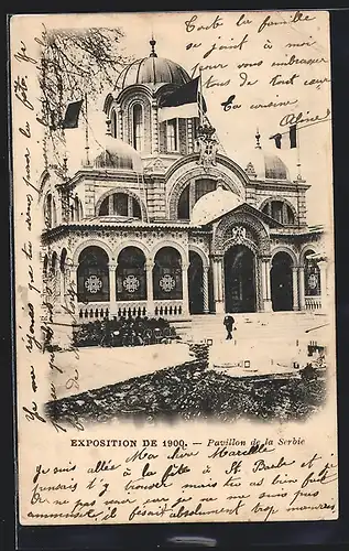 AK Paris, Exposition universelle de 1900, Pavillon de la Serbie