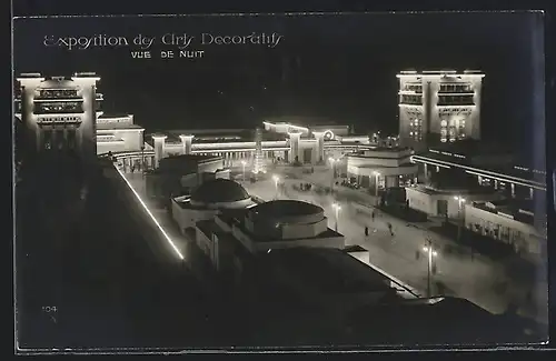 AK Paris, Exposition des Arts décoratifs 1925, Vue de nuit