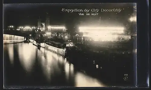 AK Paris, Exposition des Arts décoratifs 1925, Vue de nuit