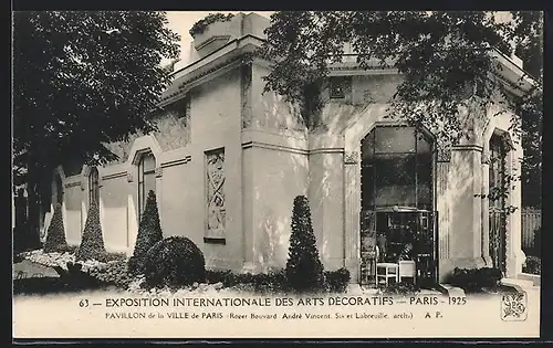 AK Paris, Exposition des Arts décoratifs 1925, Pavillon de la Ville de Paris