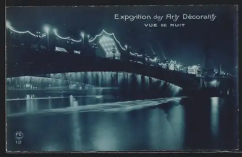 AK Paris, Exposition des Arts décoratifs 1925, Vue de nuit