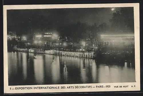 AK Paris, Exposition des Arts décoratifs 1925, Vue de nuit