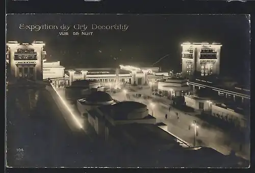 AK Paris, Exposition des Arts décoratifs 1925, Vue de nuit