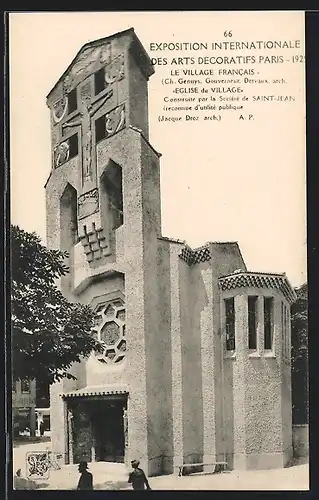 AK Paris, Exposition des Arts décoratifs 1925, Le Village Francais-Eglise du Village