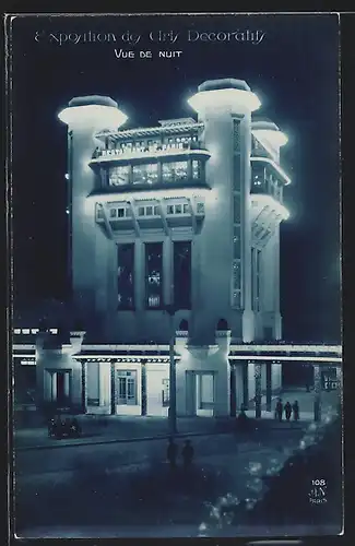 AK Paris, Exposition des Arts décoratifs 1925, Vue de nuit