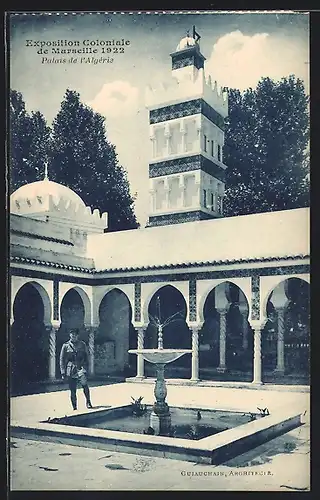 AK Marseille, Exposition coloniale 1922, Palais de l`Algérie