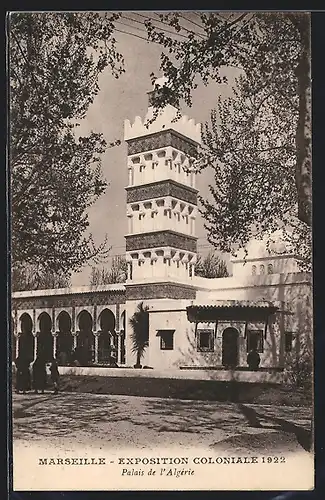 AK Marseille, Exposition coloniale 1922, Palais de l`Algérie