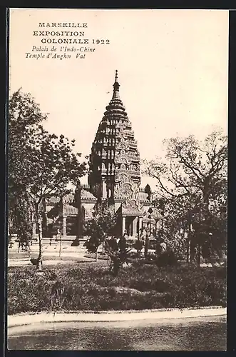 AK Marseille, Exposition coloniale 1922, Palais de l`Indo-Chine, Temple d`Angkor-Vat