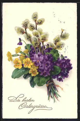 Künstler-AK Meissner & Buch (M&B) Nr. 3144: Bunter Osterstrauss