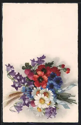 Künstler-AK Meissner & Buch (M&B) Nr. 2464: Bunter Strauss mit Kornblumen und Mohn