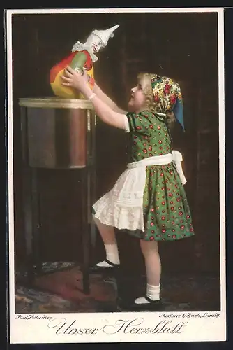Künstler-AK Meissner & Buch (M&B) Nr.02364: Unser Herzblatt, Kind mit Clown