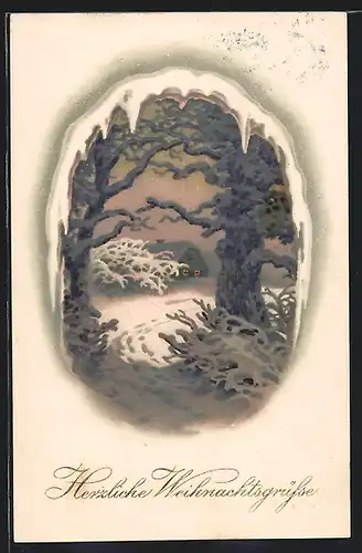 Künstler-AK Meissner & Buch (M&B) Nr. 2312: Einsames Haus im Schnee