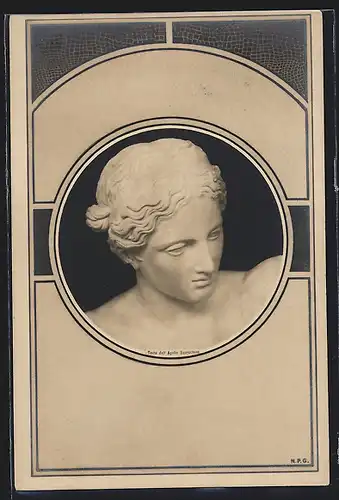 Foto-AK NPG Serie 38, Nr. 5: Neue Photographische Gesellschaft: Testa dell` Apollo Sauroctono