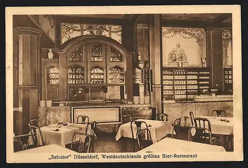AK Düsseldorf, Bier-Gross-Restaurant Salvator, Graf-Adolf-Strasse 20