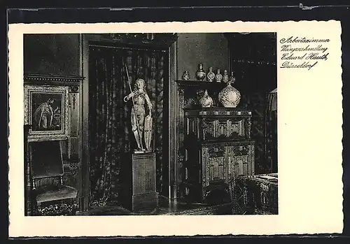 AK Düsseldorf, Arbeitszimmer der Weingrosshandlung Eduard Hauth, Bilkerstrasse 7