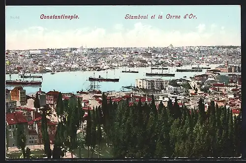 AK Constantinople, Stamboul et la Corne d`Or, Blick auf den Hafen, Dampfer