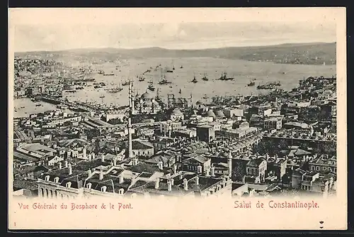 AK Constantinople, Vue Générale du Bosphore & le Pont