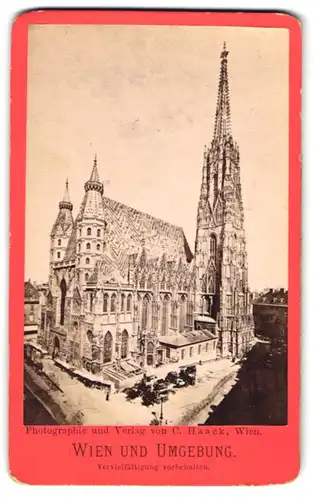 Fotografie C. Haack, Wien, Ansicht Wien, Blick auf die St. Stephanskirche, 1874