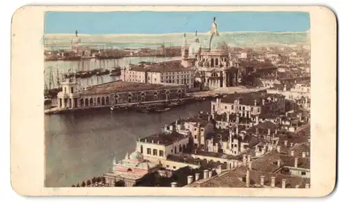 Fotografie unbekannter Fotograf, Ansicht Venedig, Santa Maria della Salute in Venezia, Handkoloriert, 1874