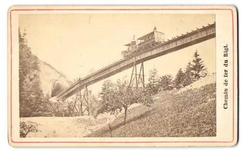 Fotografie unbekannter Fotograf, Ansicht Rigi, Chemin de der du Rigi, Rigi Bahn, 1874