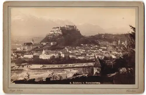 Fotografie Hugo Schön, München, Ansicht Salzburg, Blick vom Kapuzinerberg nach der Stadt