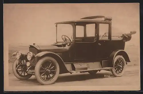 Foto-AK Auto Benz 25 /55 (1925), Reklamebild des Wagens mit offenem Verdeck hinten