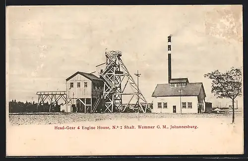 AK Johannesburg, Wemmer G. M., Head-Gear & Engine House, No. 2 Shaft