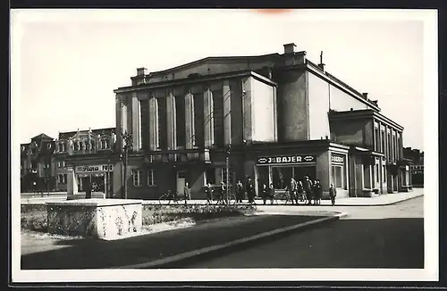 AK Neu-Oderberg, Strassenpartie mit Kino