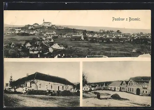 AK Besednice, Teilansicht, Gasthaus, Ortspartie