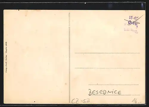 AK Besednice, Teilansicht, Gasthaus, Ortspartie