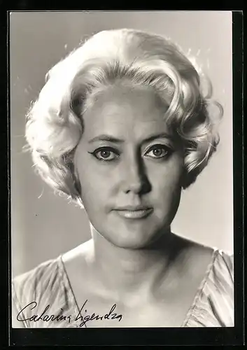 AK Opernsängerin Catarina Ligendza, mit original Autograph
