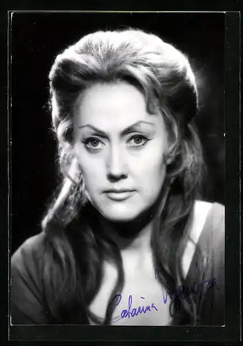 AK Opernsängerin Catarina Ligendza, mit original Autograph