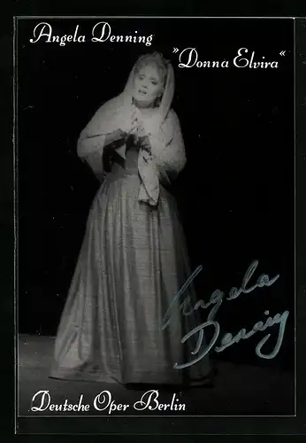 AK Opernsängerin Angela Denning als Donna Elvira, mit original Autograph