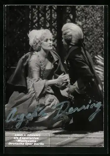 AK Opernsängerin Angela Denning in Montezuma, mit original Autograph