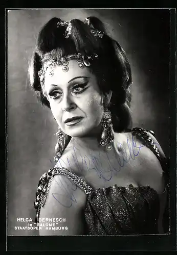 AK Opernsängerin Helga Dernesch mit original Autograph