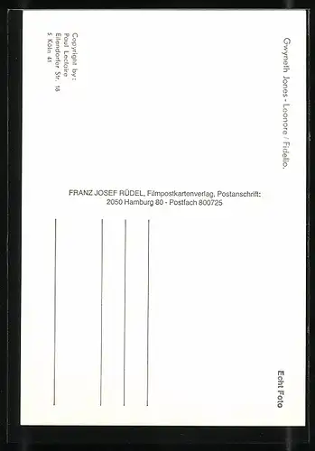 AK Opernsängerin Gwyneth Jones-Leonore, Fidelio, mit original Autograph