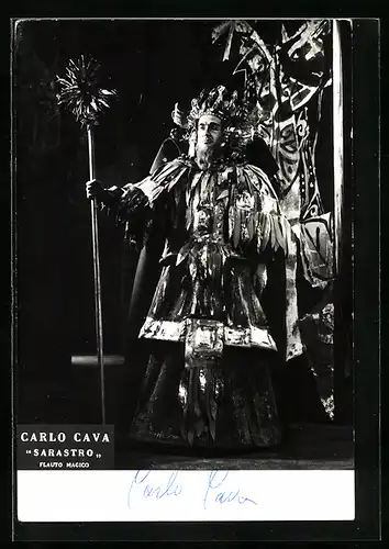 AK Opernsänger Carlo Cava auf der Bühne, mit original Autograph
