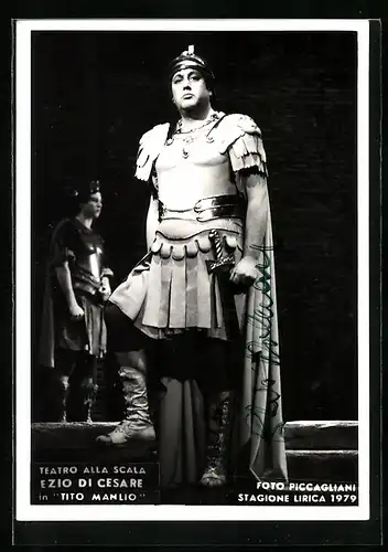 AK Opernsänger Ezio di Cesare in Tito Manlio, mit original Autograph