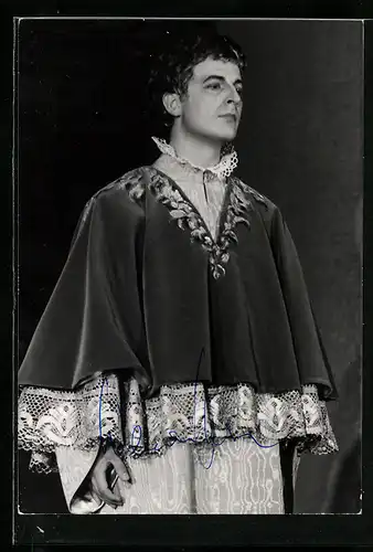 AK Opernsänger Werner Krenn auf der Bühne, mit original Autograph