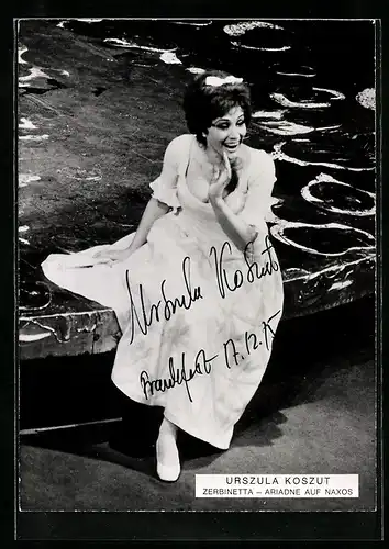 AK Opernsängerin Urszula Koszut in Ariadne auf Naxos, mit original Autograph