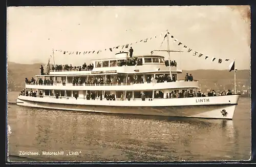 AK Motorschiff Linth auf dem Zürichsee