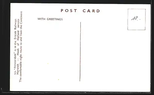 AK Passagierschiff SS Amsterdam der British Railways auf hoher See