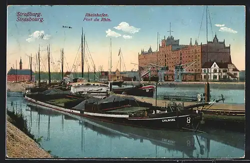 AK Strassburg i. Els., Rheinhafen